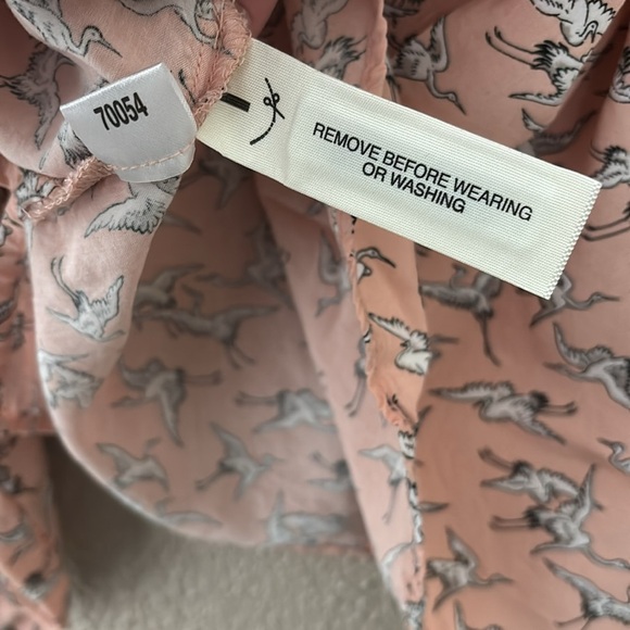 Women’s Ann Taylor Factory Top, Small, Pink, Crane Bird, Spring - Picture 5 of 7